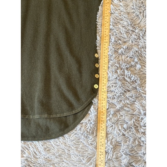 Michael Michael Kors Womens Olive Green Waffle Knit Button Side Tunic Sweater L - Picture 6 of 7